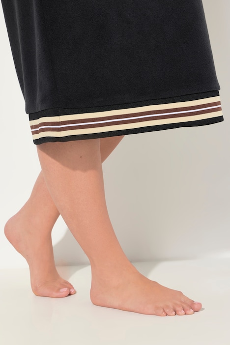 Loungewear-Fleecekleid, Kapuze, Stickerei, Langarm