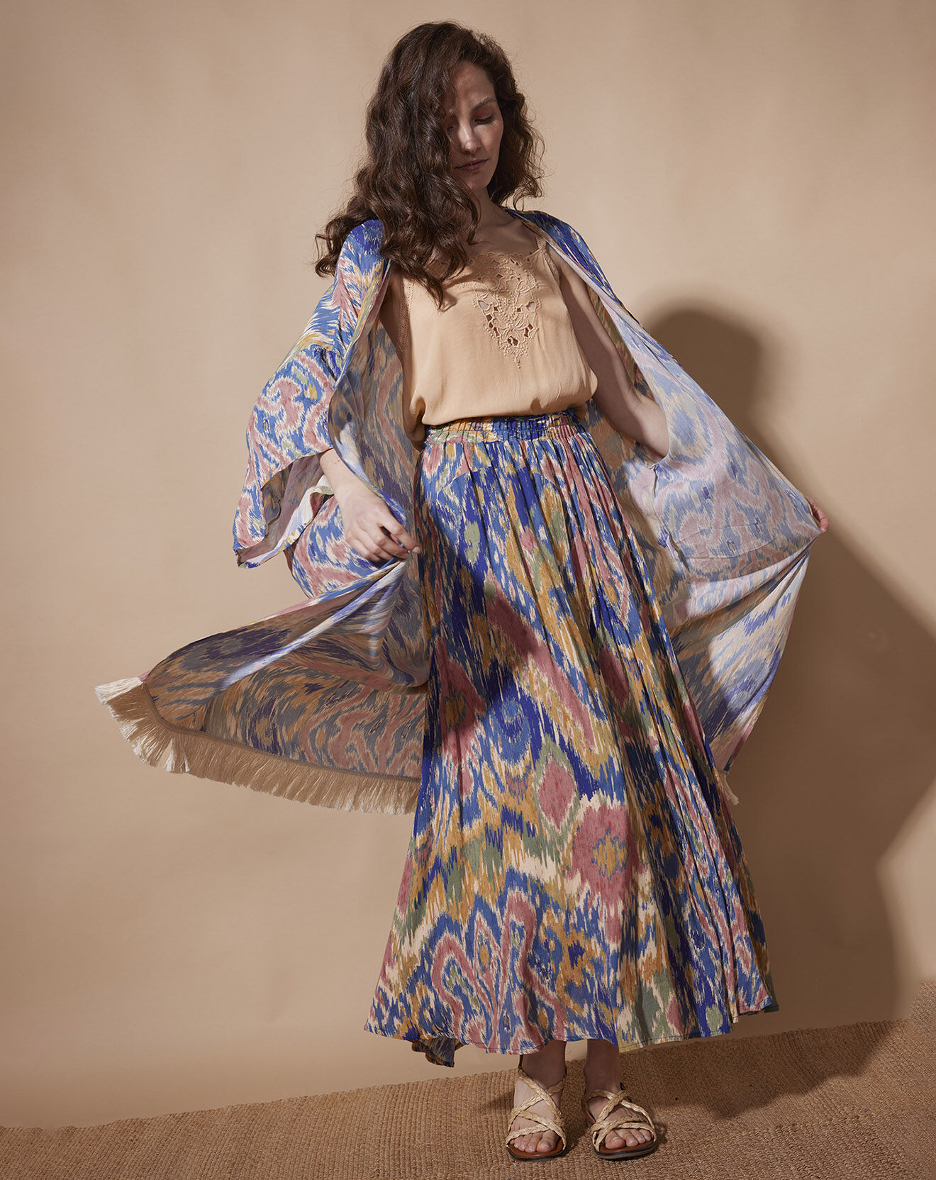 Louizon Kimono Jemima imprimé bleu