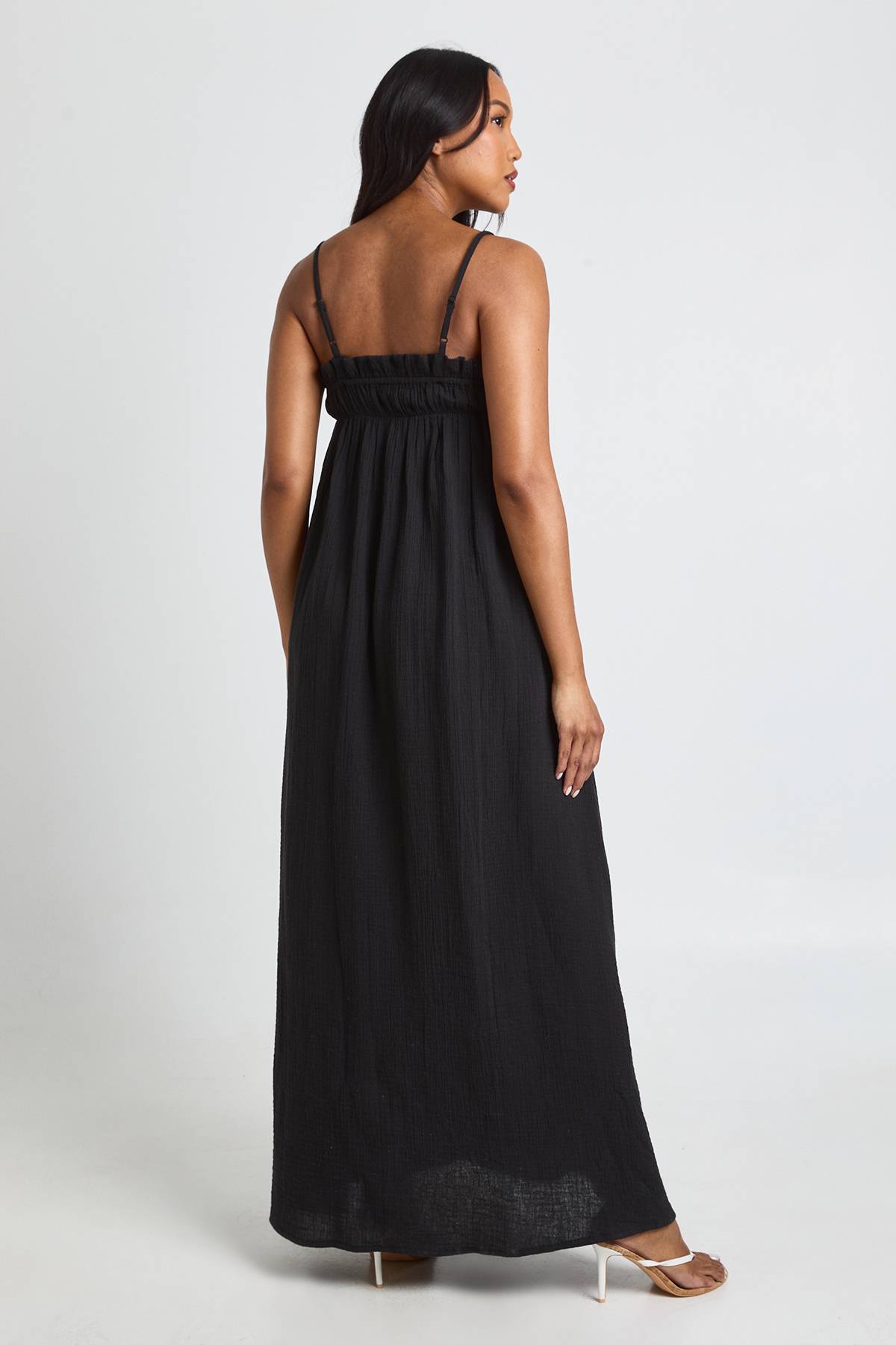 boohoo Robe Maxi Smock De Maternité En Gaze De Coton