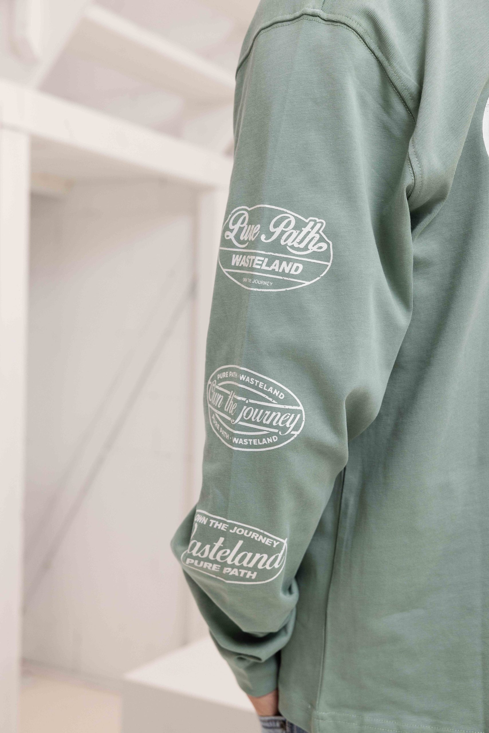 Pure Path Wasteland Patches Longsleeve T-Shirt Heren Lichtgroen