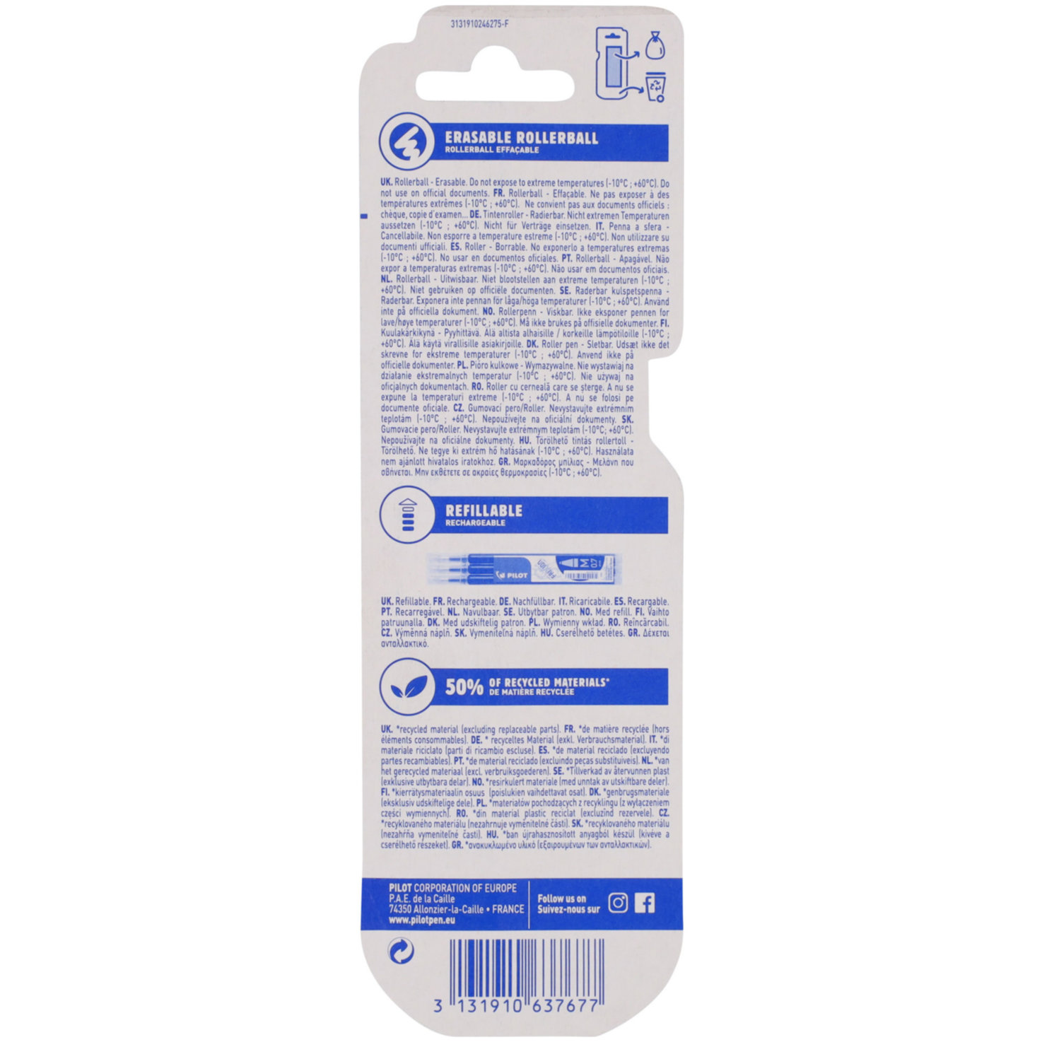 Pilot Frixion Ball blau Blister