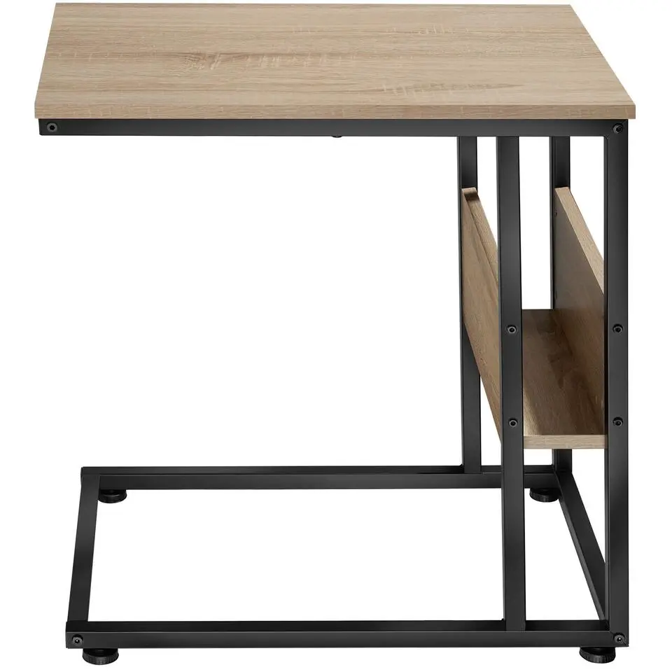 tectake Bijzettafel Wigan 55x36,5x60cm, Industrieel Licht Hout, Eiken Sonoma