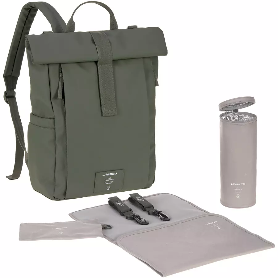 LÄSSIG Wickelrucksack Rolltop Up Backpack olive