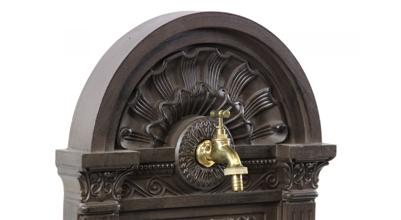 Fontaine de jardin aluminium marron 39x33x82.5cm