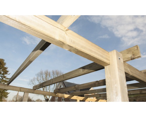 Enkele carport weka 617 maat 2 zonder dakbedekking 322x612 cm drukgeïmpregneerd