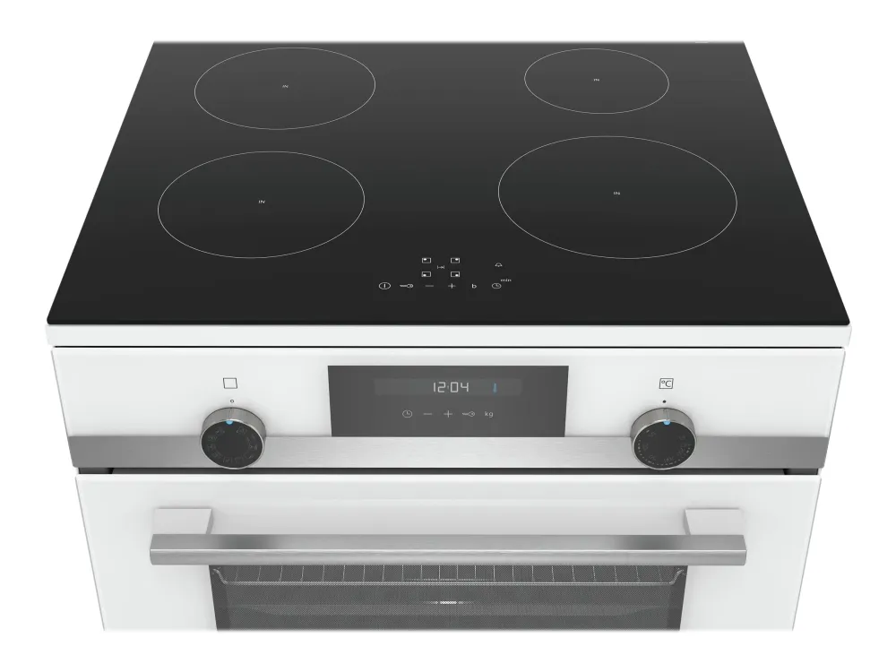 Siemens iQ500 HL9S5E020U - Komfur - fritstående - bredde: 60 cm - dybde: 60 cm - højde: 90 cm - med selv-rengøring - hvid