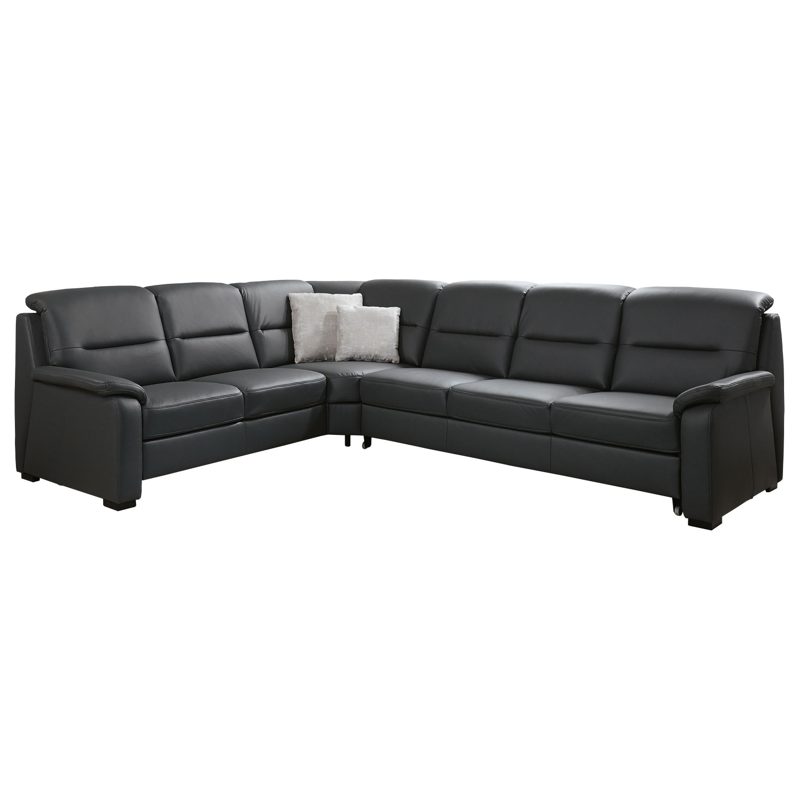 polsterpower Ledersofa - anthrazit - Basismodell - 2-Sitzer links
