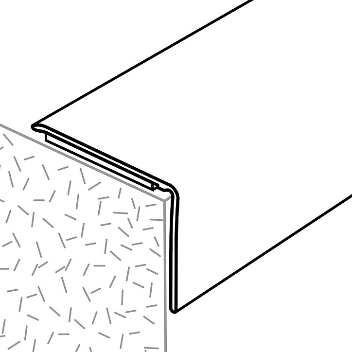 Nez de marche en aluminium décor bois foncé GoodHome 35 x 25 x 1800 mm