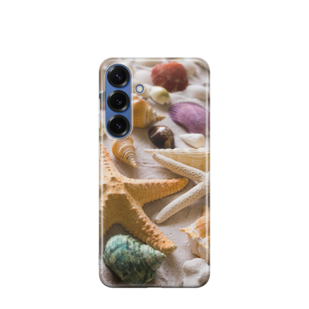 Samsung Galaxy S25 Plus Gummi Hülle Strand Muschel - Braun