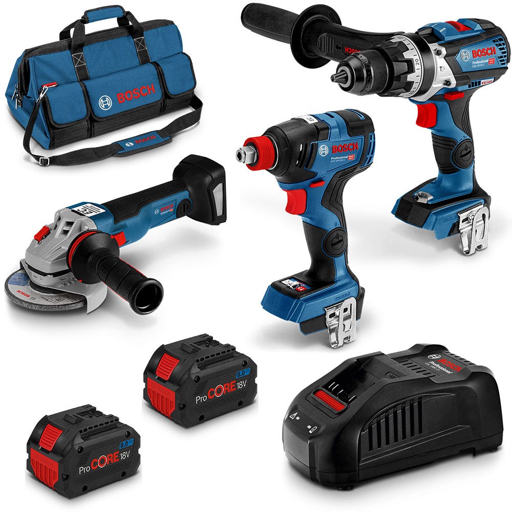 BOSCH ProCORE18V Brushless 3 Piece 2 X 8.0Ah Combo Kit 0615990L27