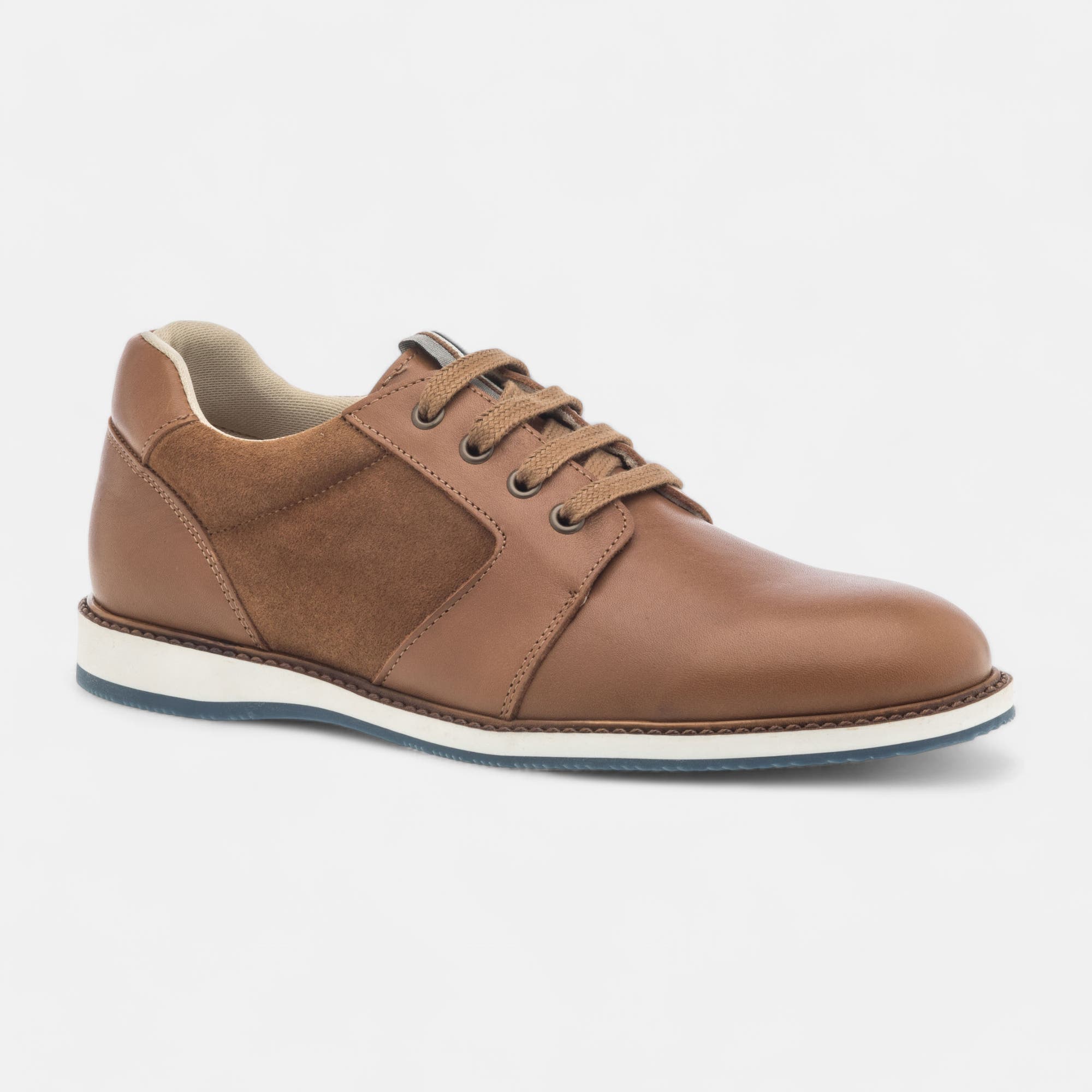Derbies Garçon en cuir cognac