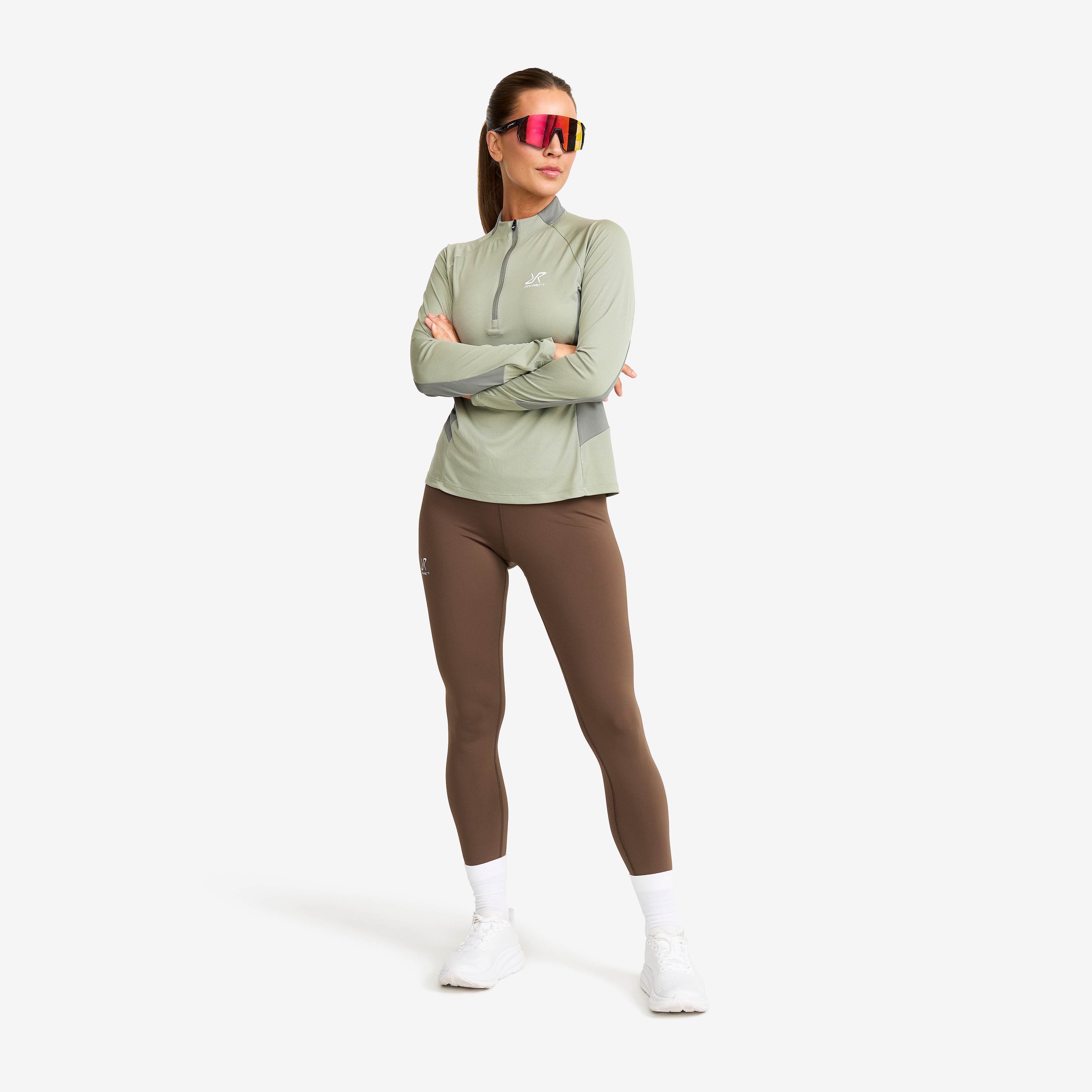 Force Light Half-zip Top Dame Shadow/Castor Gray