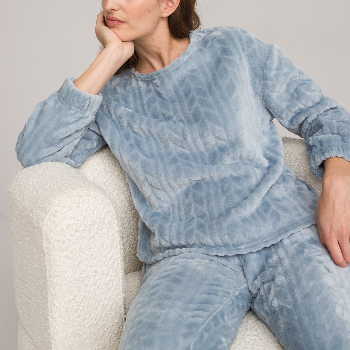 SO'HOME<br>Pijama em fleece tricot, efeito kabel