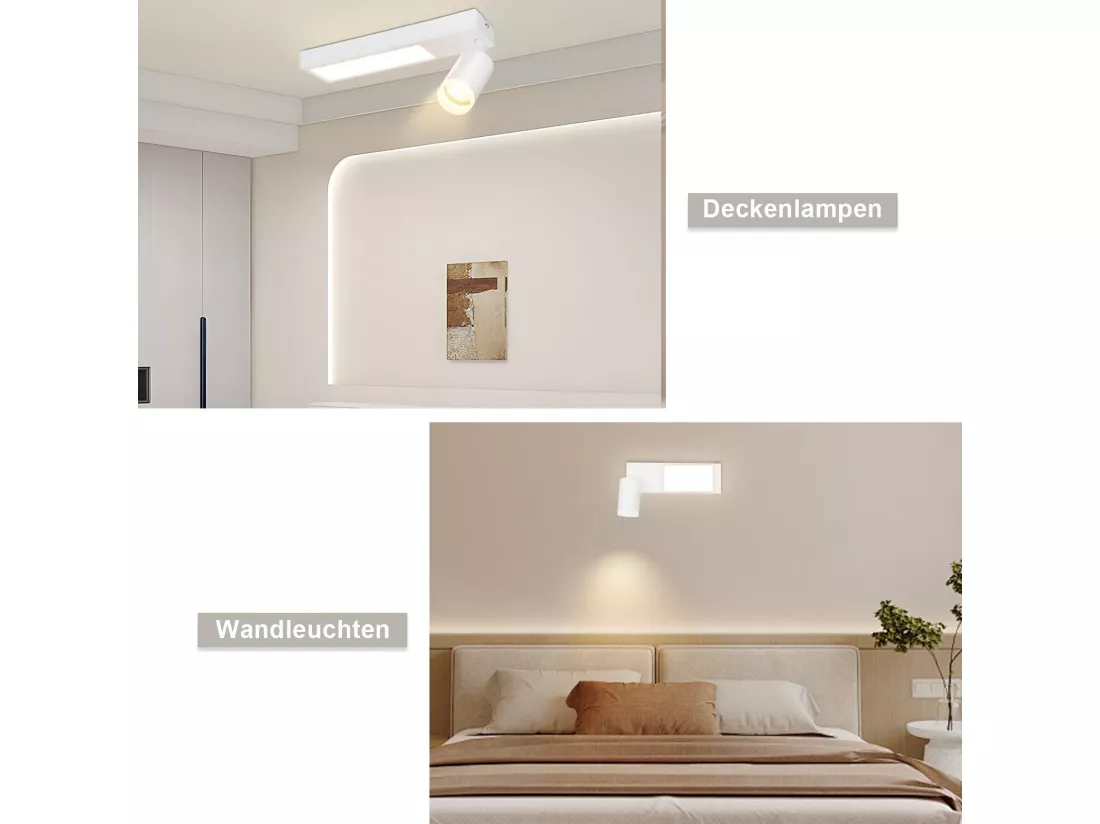 NETTLIFE Spot de plafond 1 ampoule GU10 chambre 3000k 20W lampe de cuisine noire blanc chaud orientable pour chambre cuisine bureau