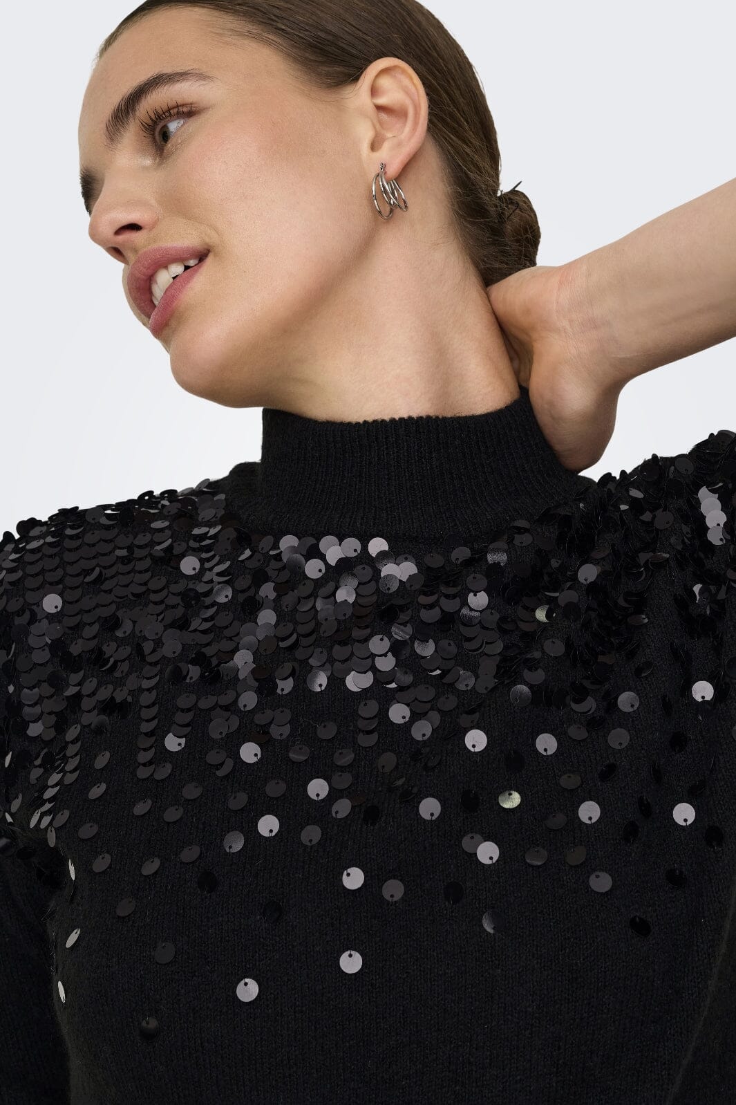 Only Onlalba Ls Sequins High Neck Knt 15332081 4591146 black sequins