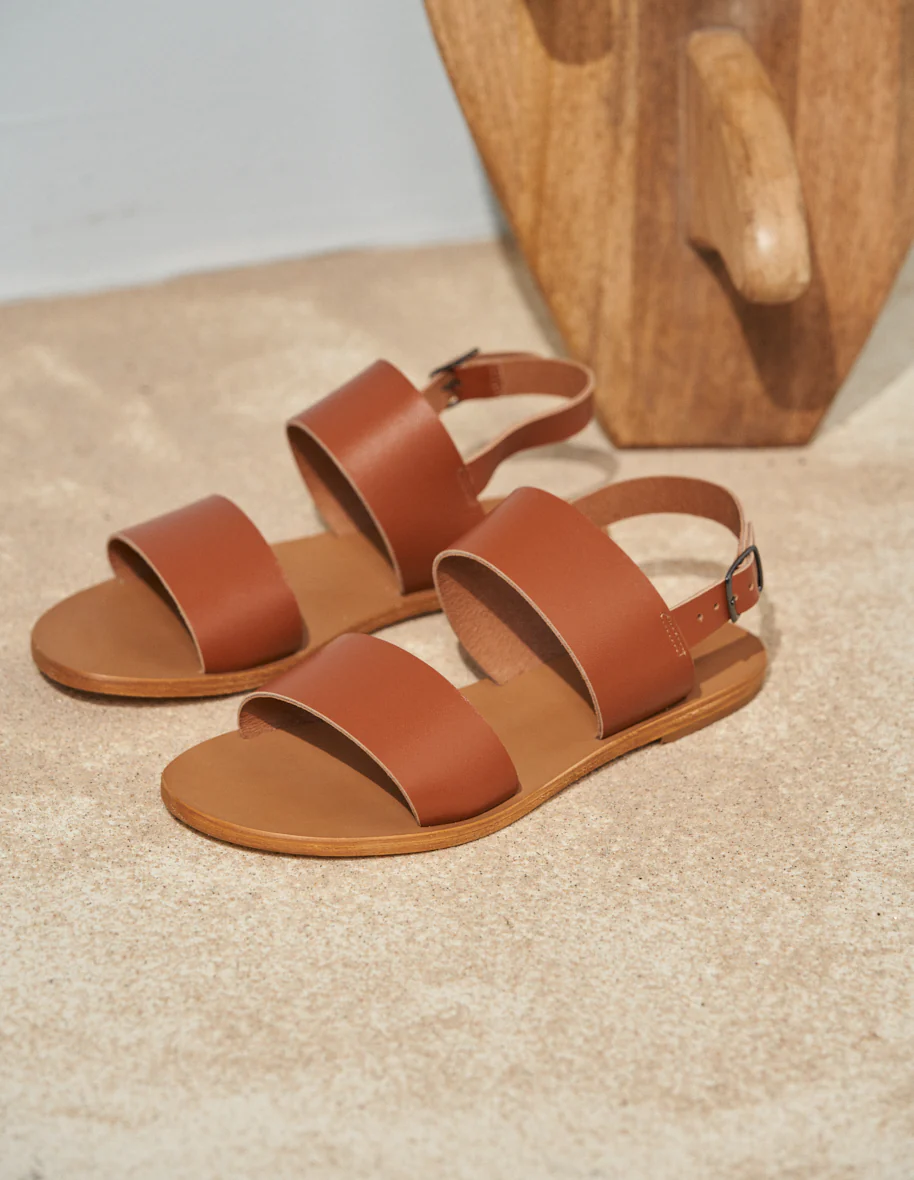 Sandales Etienne - Cuir cognac