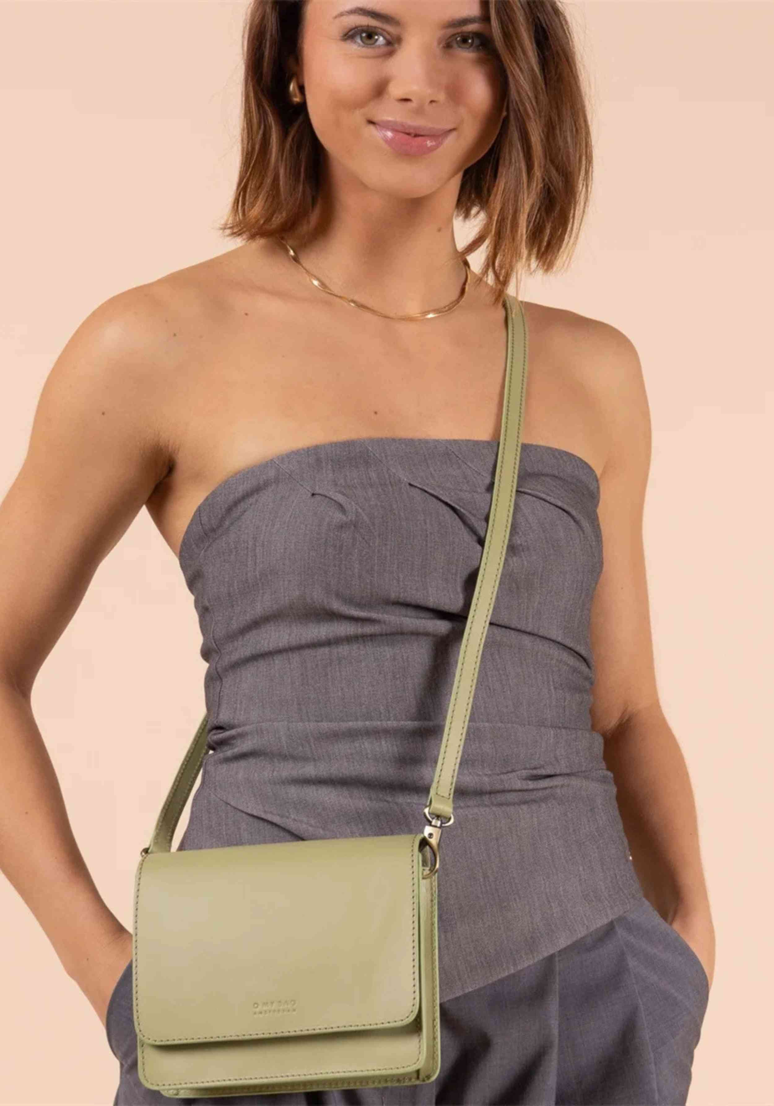 O My Bag Handtasche Audrey Mini Tea Green Classic Leather
