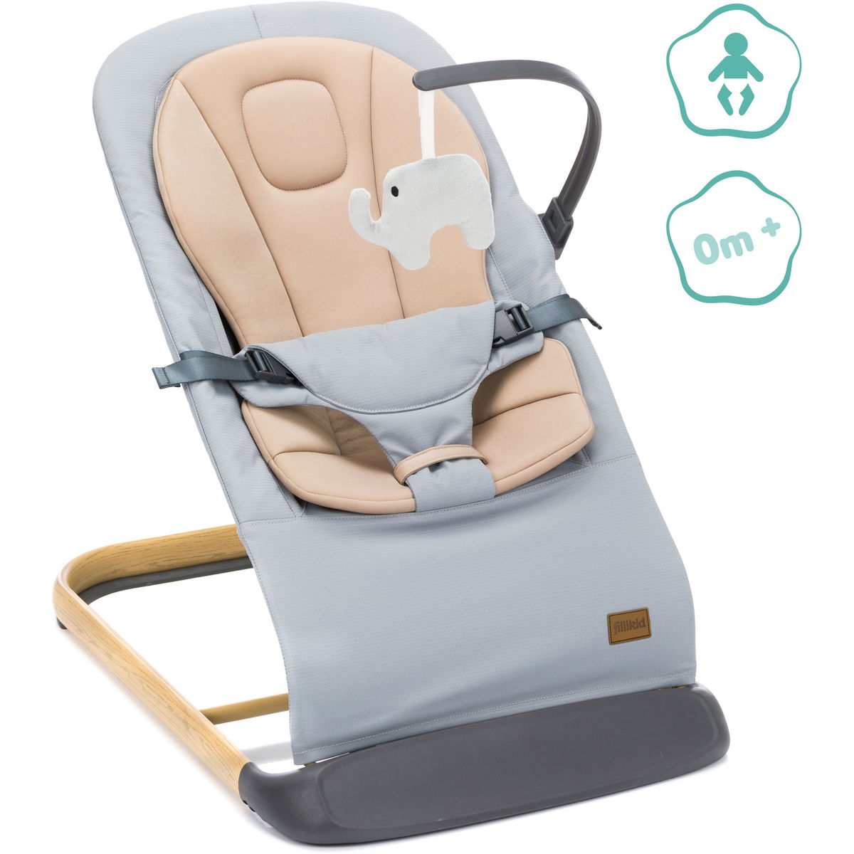 fillikidfillikid   Babywippe Star grau beige
