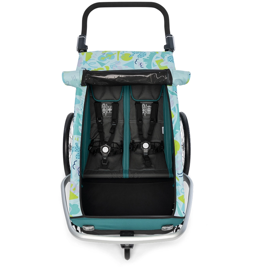 CROOZER Kinderfahrradanhänger Kid Vaaya 2 Colourful Journey inklusive Sonnenschutz
