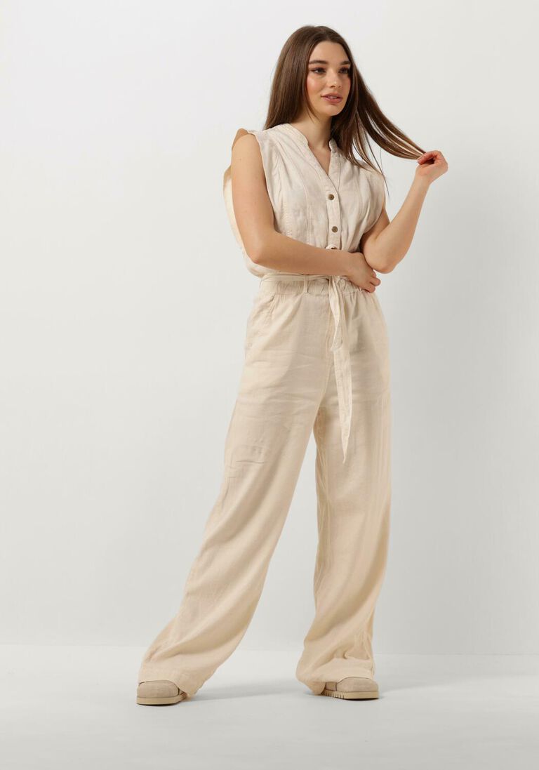 SUMMUM gebroken wit summum jumpsuit jumpsuit cotton linen stretch