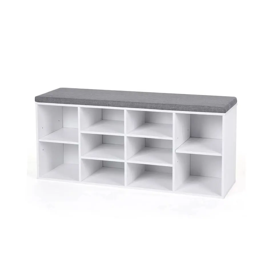 Parya Home Schoenenkast met Zitvlak - Wit/ Grijs