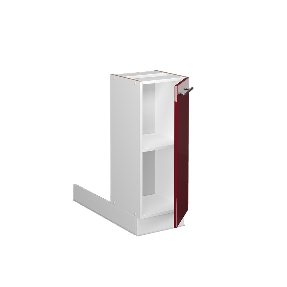 Vicco Regalinselunterschrank Küchenschrank Küchenmöbel Fame-Line Weiß Bordeaux Rot 30 cm modern Hochglanz Küche Einbauküche Kücheninsel Drehtür Einlegeboden Blende Küchenunterschrank Küchenzeile