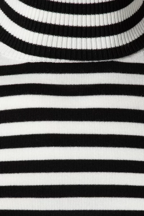 Zilch High Neck Two Tone top in zwart en wit