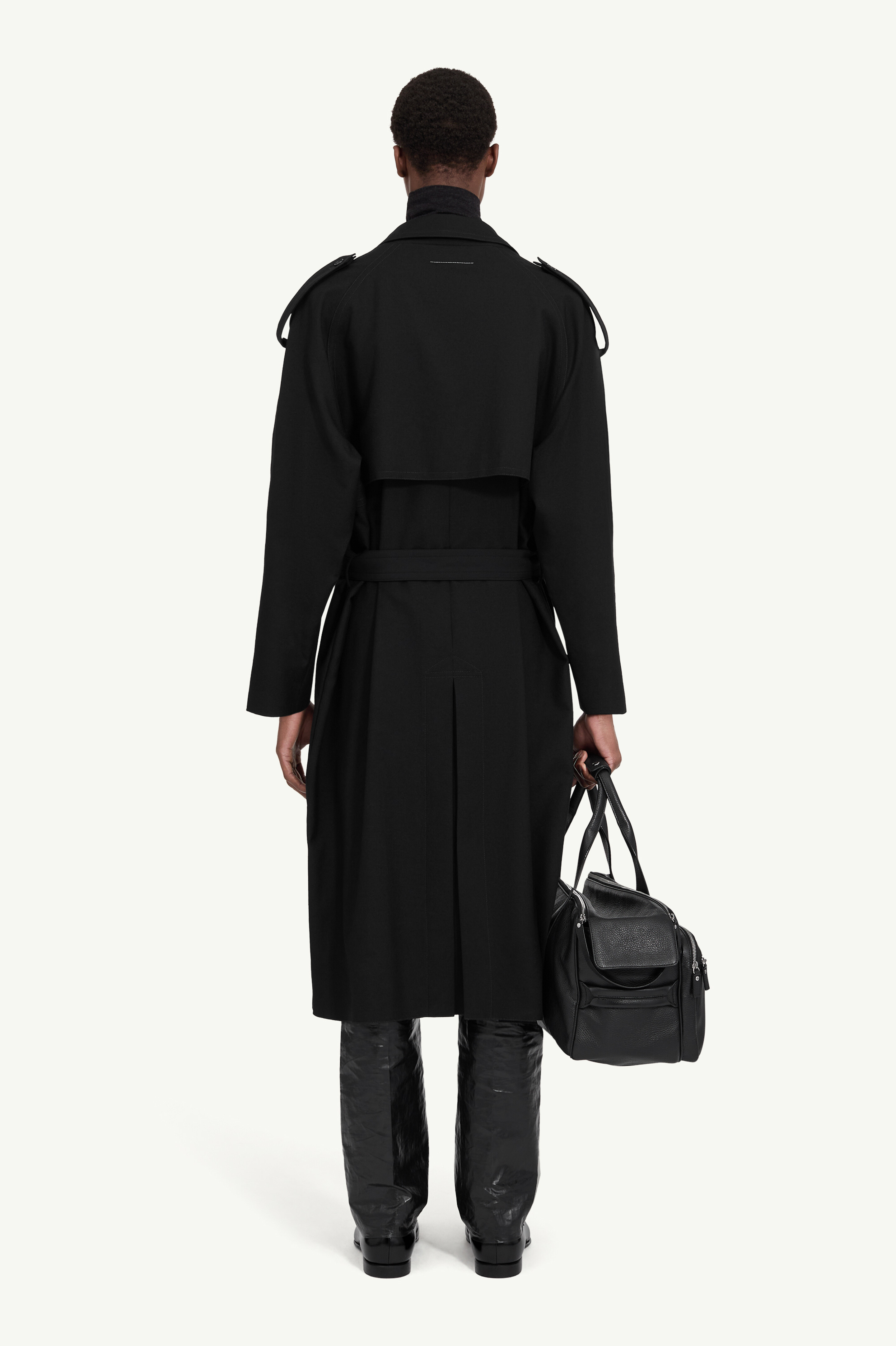 Trench en laine pour homme | MM6 Noir