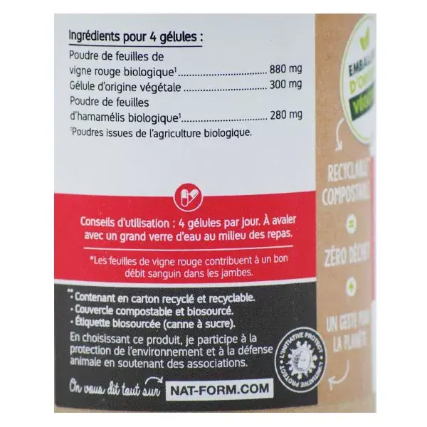Nat & Form Hamamélis Vermelha Orgânica Ecológica - 120 cápsulas
