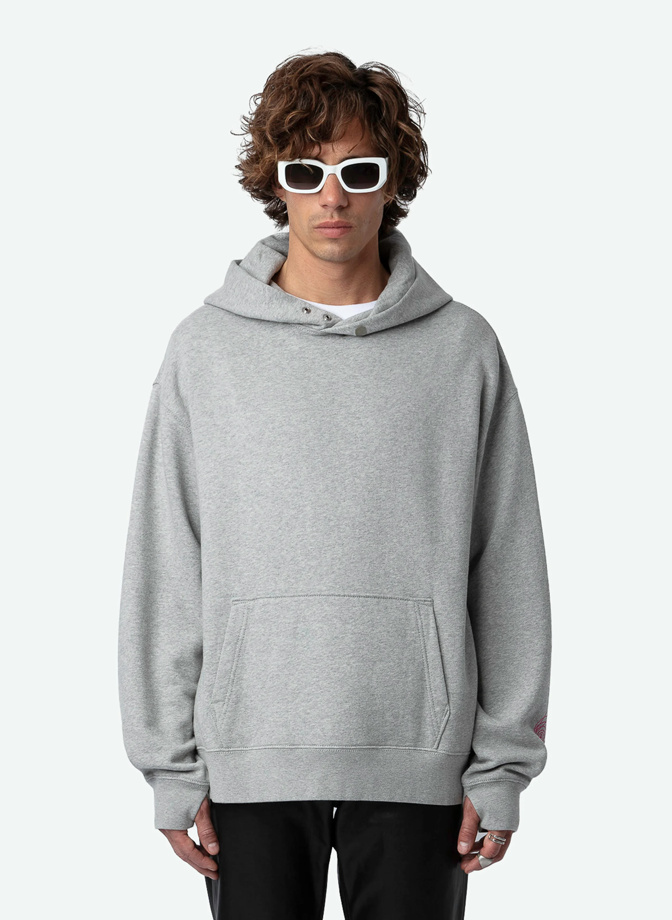 NILS - Sweatshirt ample à capuche en coton bio | Gris