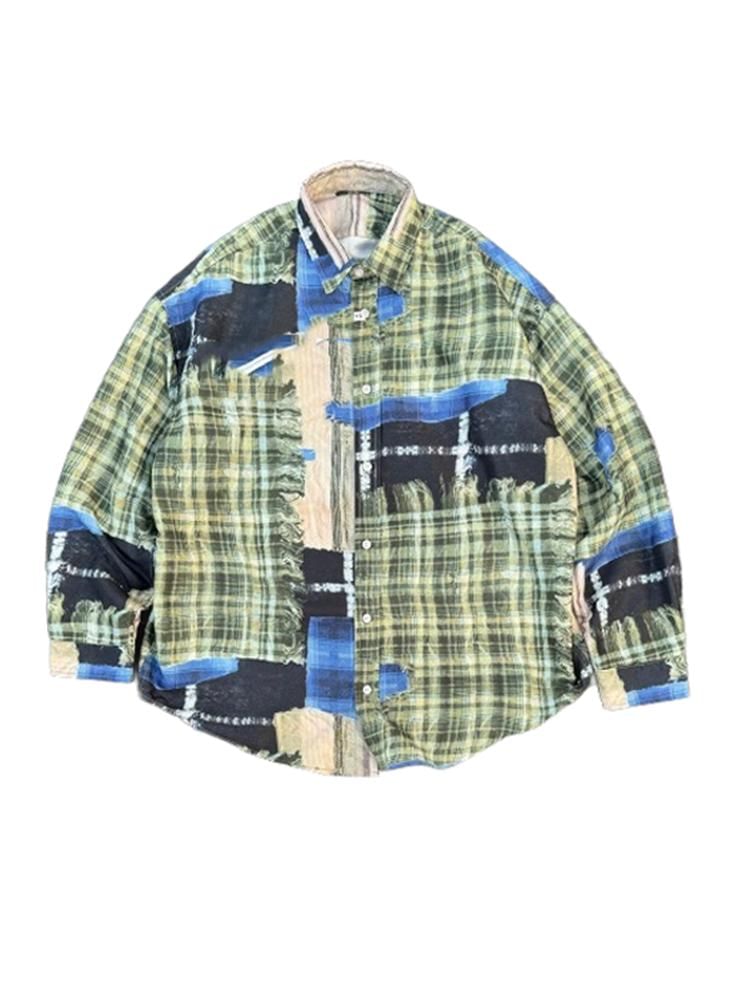 Zentrus - Geruit patchwork overhemd met kraag