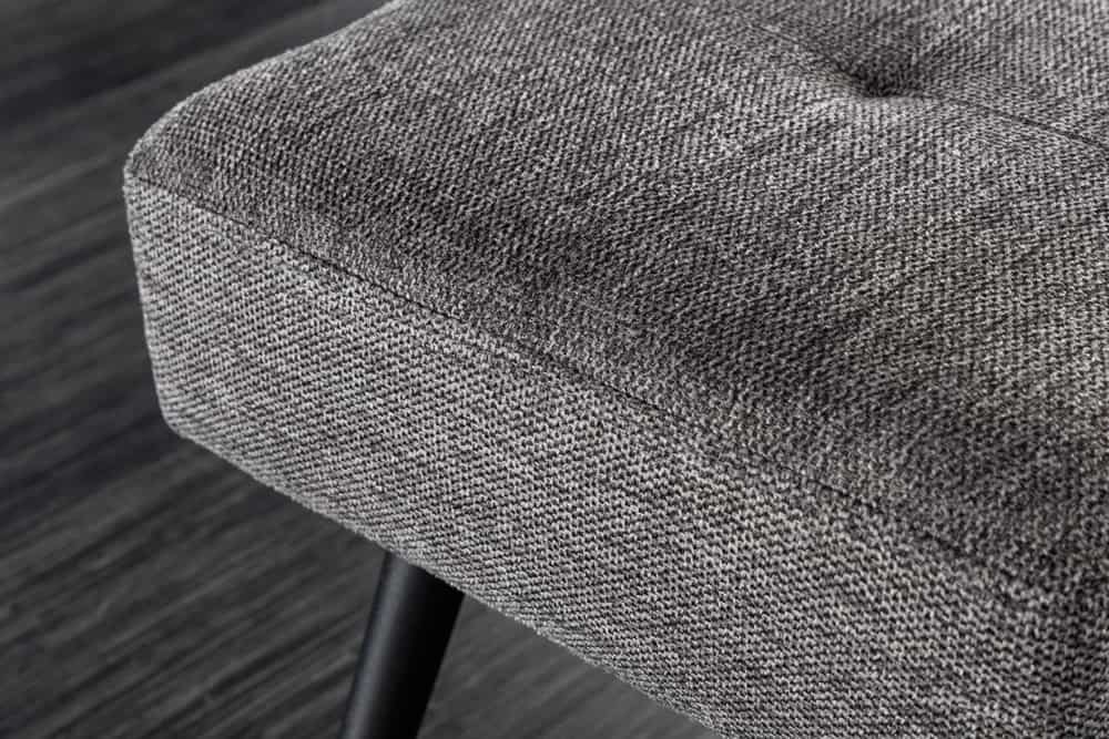 Design Sitzbank BOUTIQUE 100cm grau Strukturstoff schwarze Metallbeine