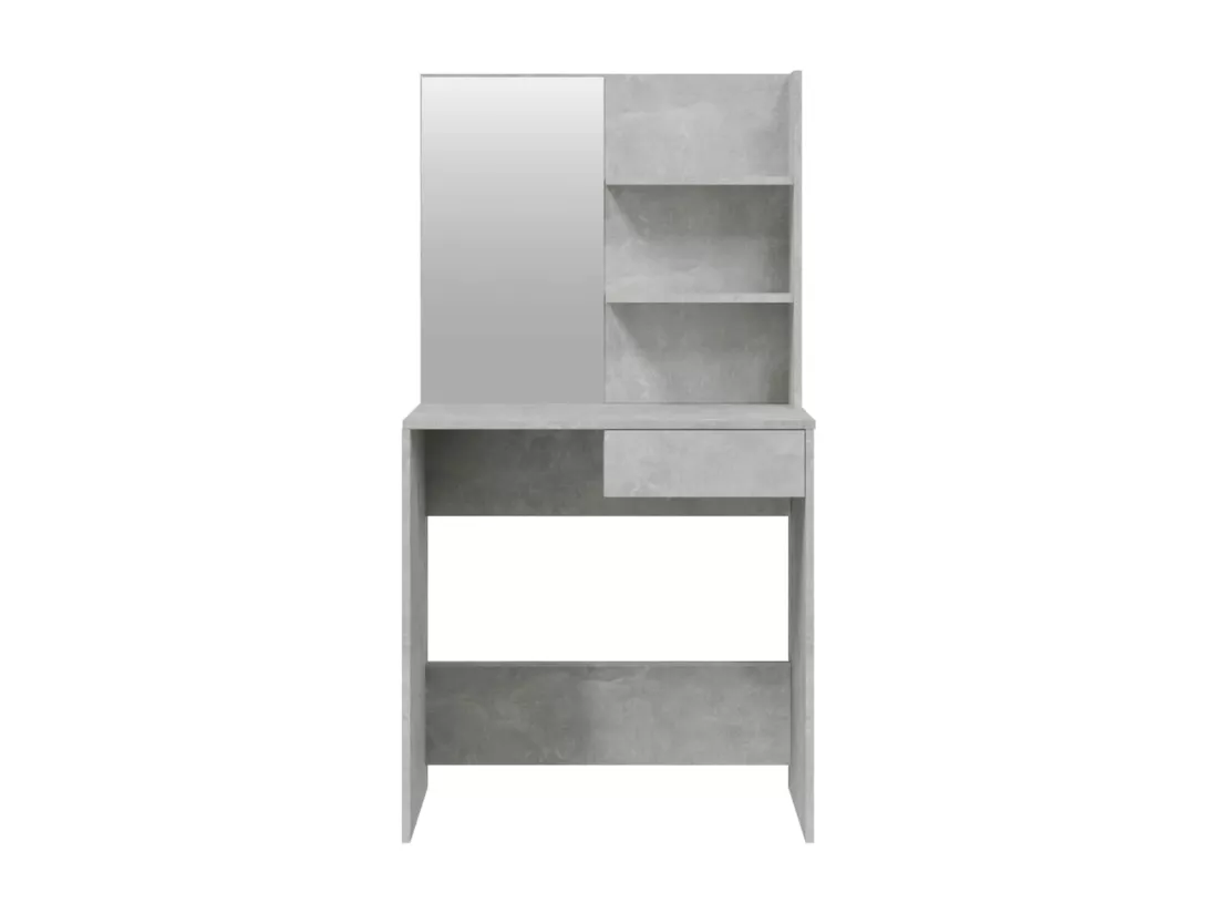 Coiffeuse avec miroir Gris béton 74,5x40x141 cm