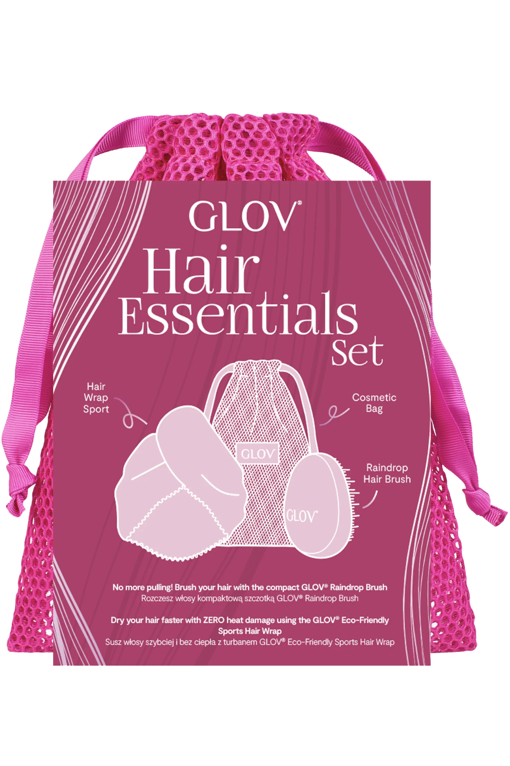 GLOV Coffret Les Essentiels cheveux serviette + brosse