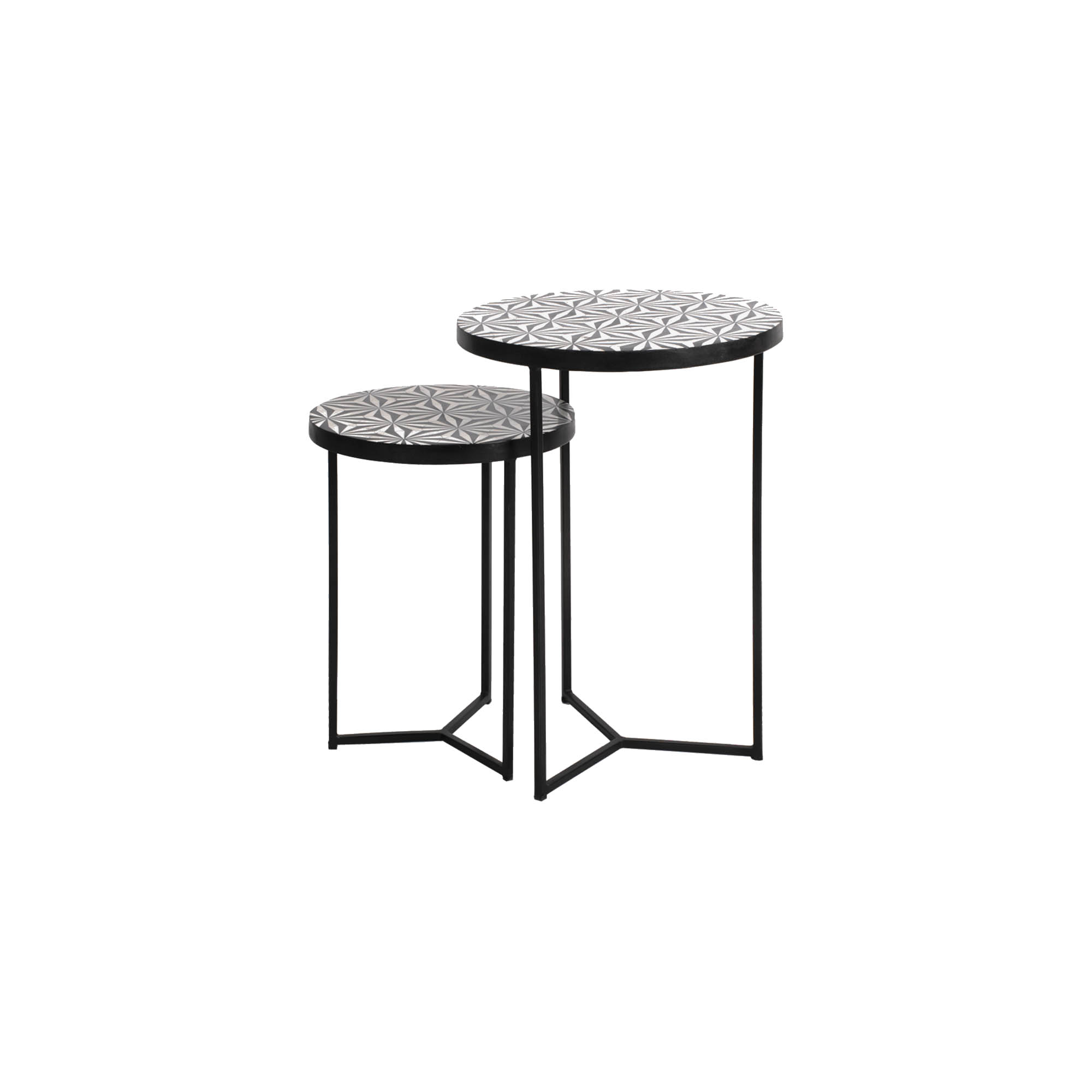 Set/2 bijzettafels Flower