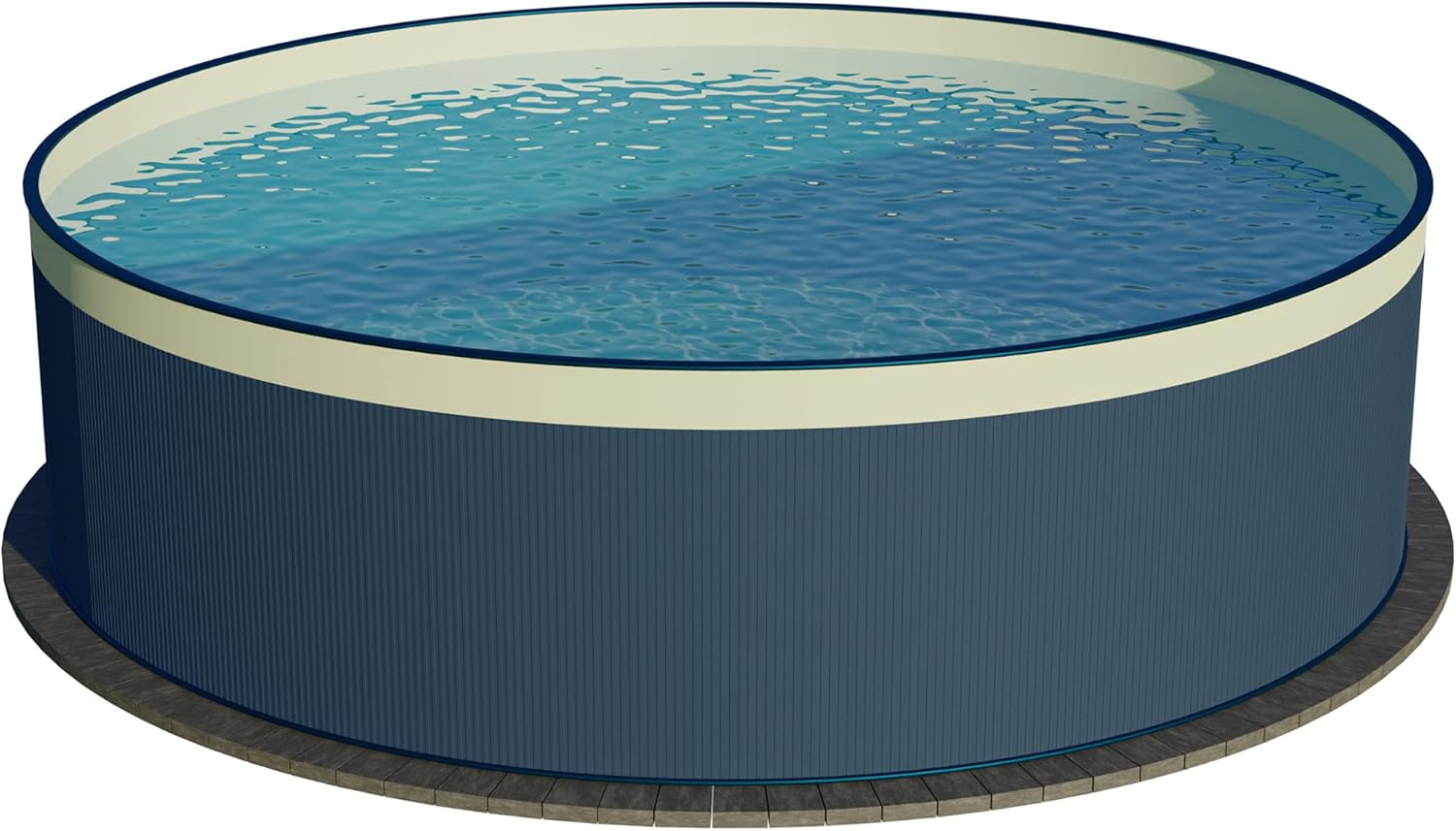 Planet Pool Stahlwandpool rund Größe wählbar, 90 cm tief, Stahl 0,3 mm anthrazit, Folie 0,2 mm Sand, Overlap 300x90
