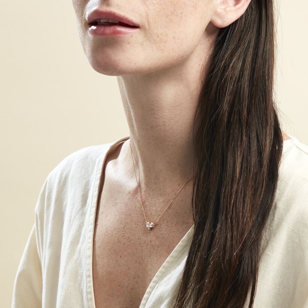 Collier Or Jaune Isidor Oxydes De Zirconium