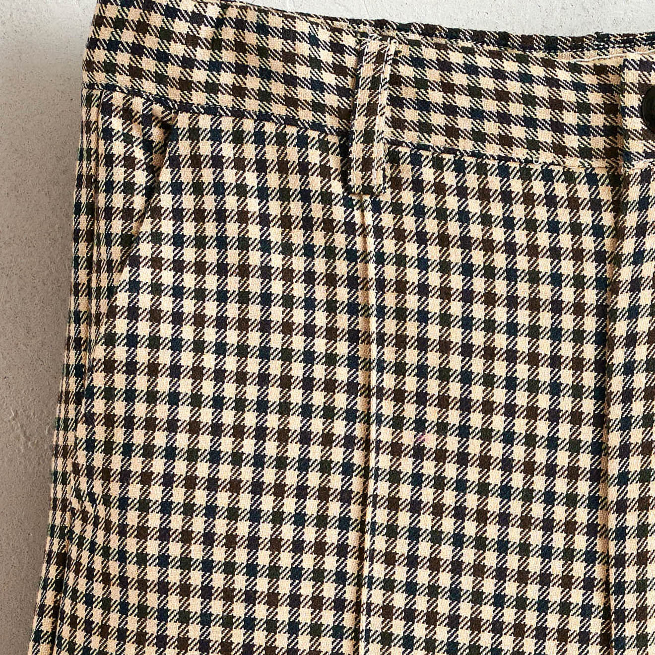 Bellerose Pantalon Phiby 7/8 ème à carreaux taupe