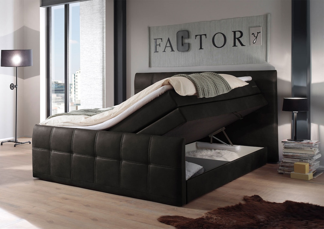 Boxspringbett NILS 180 x 200 cm anthrazit