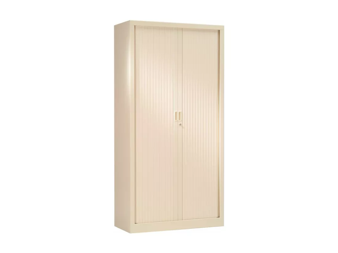 Armoire de bureau portes à rideaux 3 étagères