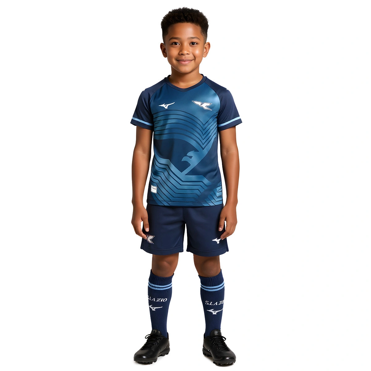 Conjunto Mizuno Lazio Segundo Equipamento 2025-2026 Criança