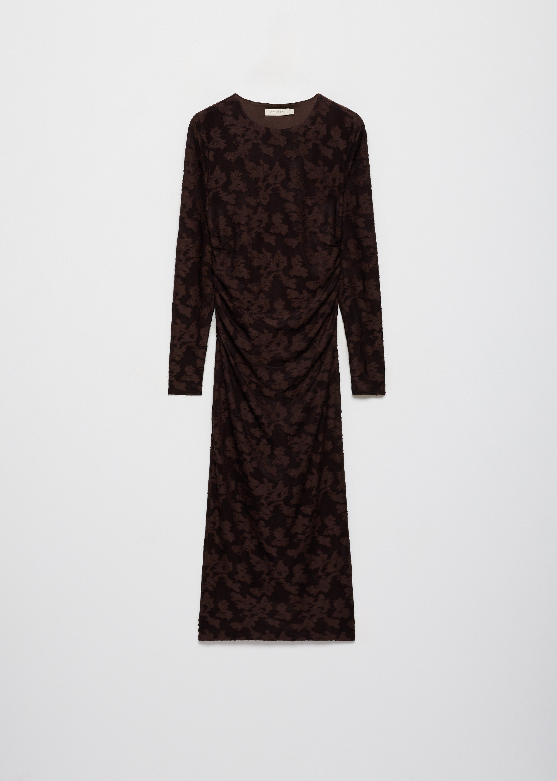 Midi jurk met gedrapeerd detail