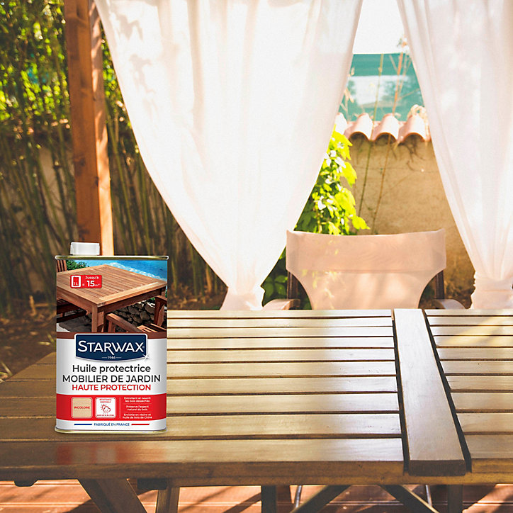 Huile extérieure protectrice mobilier de jardin teck 1L