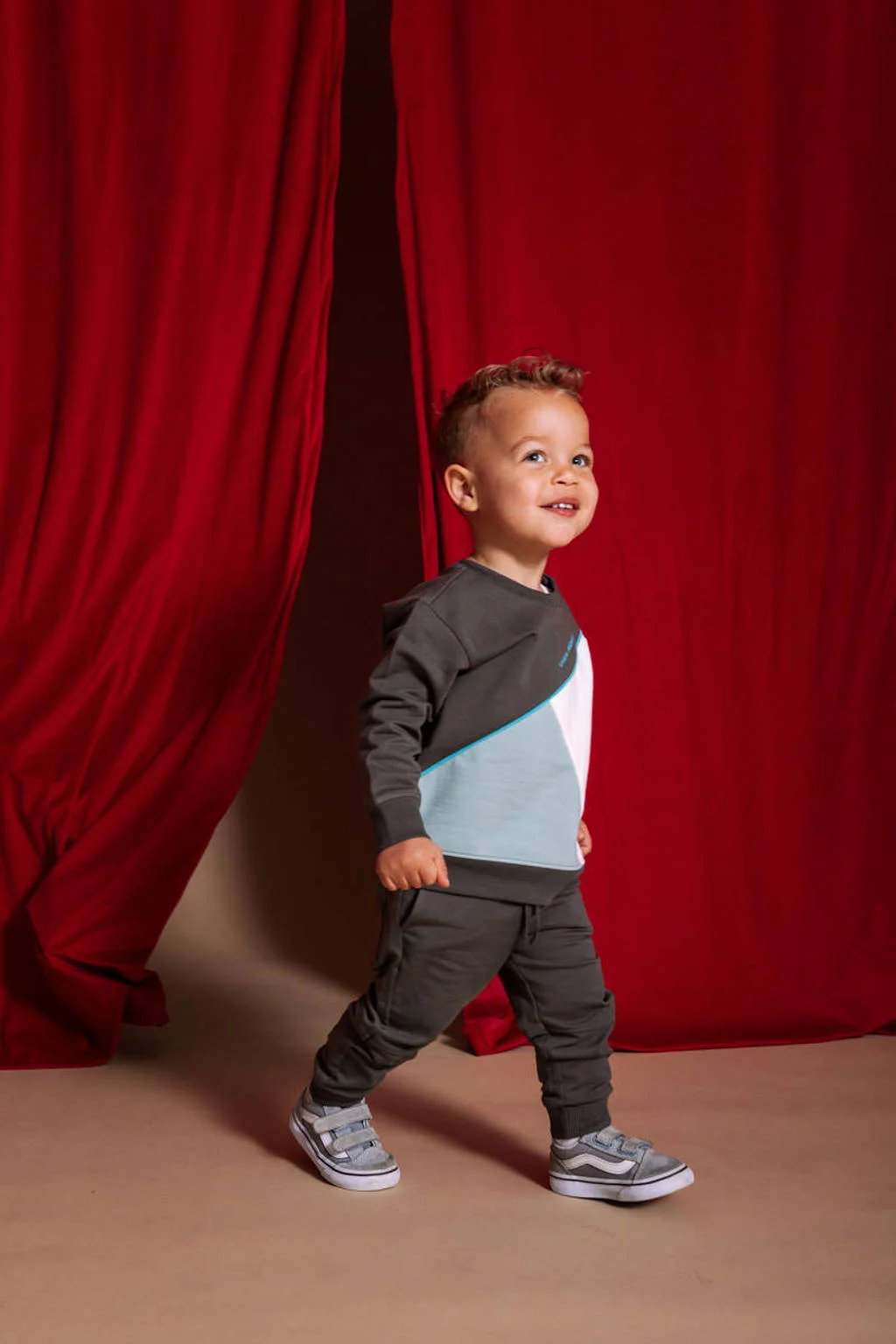 Quapi Mini regular casual broek grijs