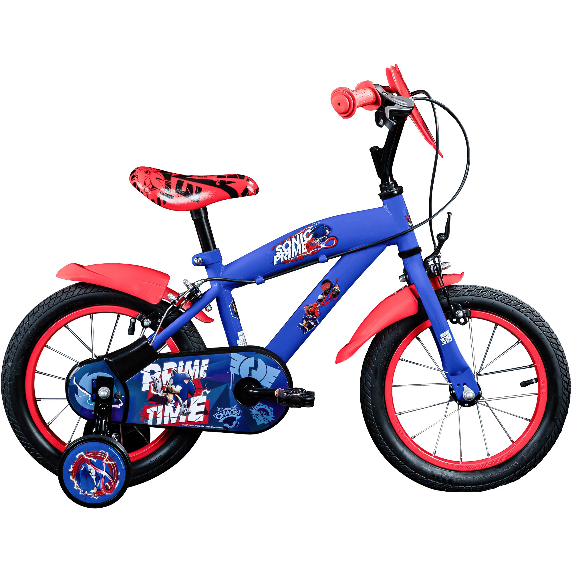 Volare Sonic Kinderfahrrad 14 Zoll Jungen Mädchen 100 - 115 cm Fahrrad ab ca. 3,5 Jahre mit Stützräder und V-Brakes