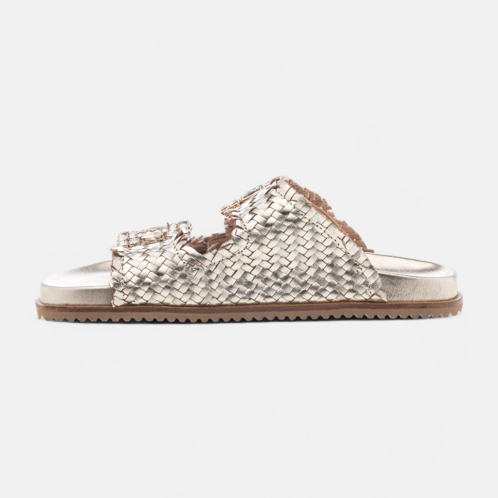 Mules Femme en cuir or