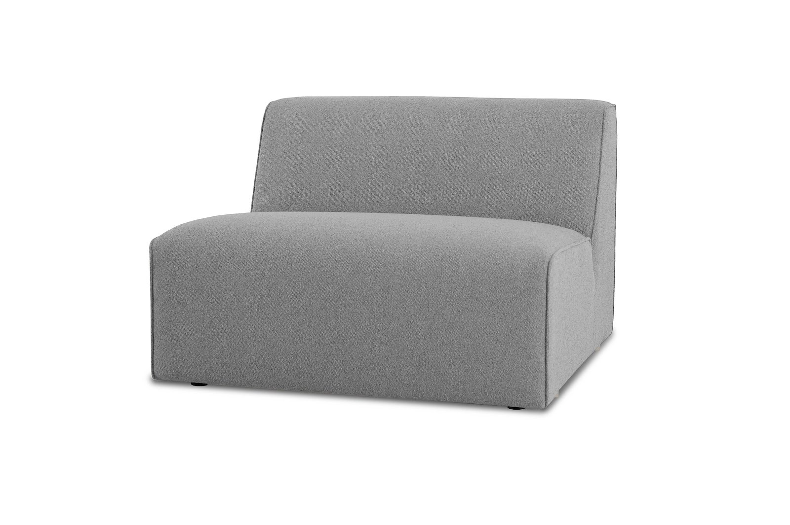 Styl 1,5-seter Med tekstiltrekte sider. Tekstil Neve 3 Grey med sorte ben.