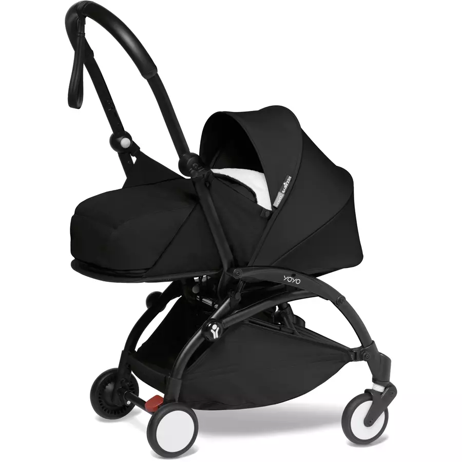 BABYZEN Kinderwagen YOYO2 0+ Black mit Neugeborenenaufsatz und Textilset Black