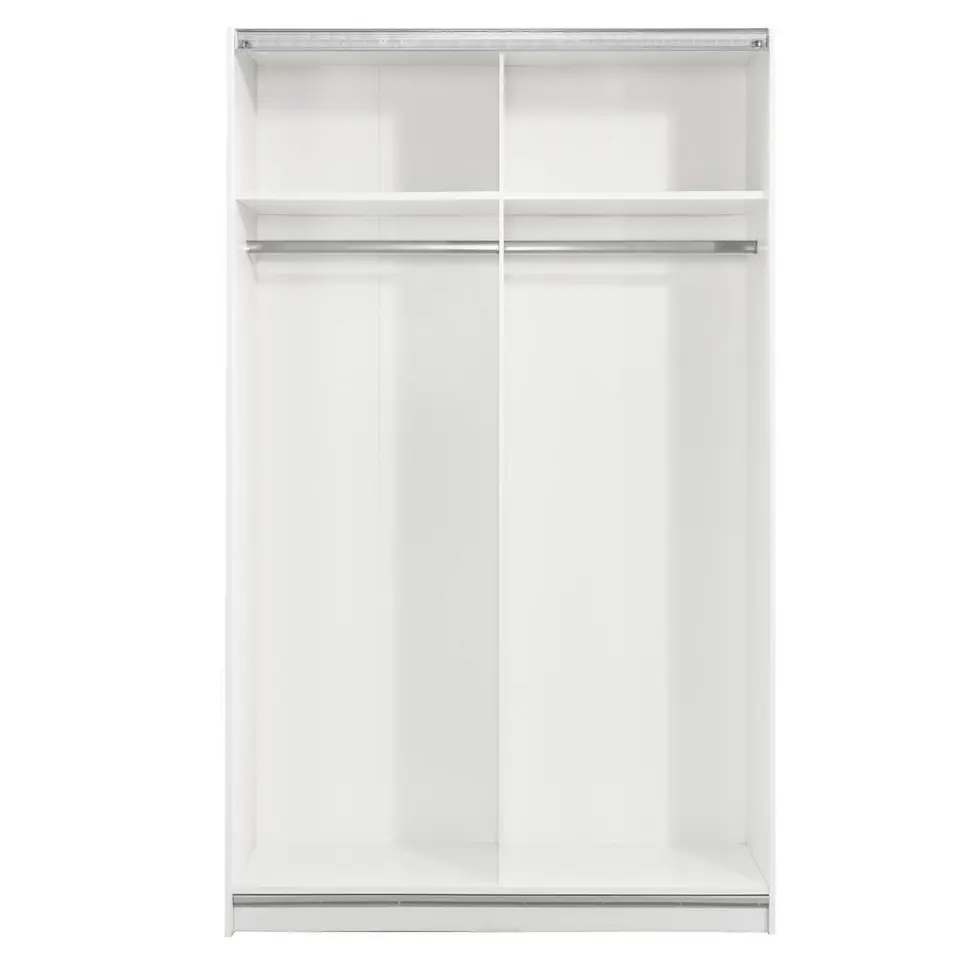 Schuifdeurkast Genua - wit/antraciet - 204x122x60 cm