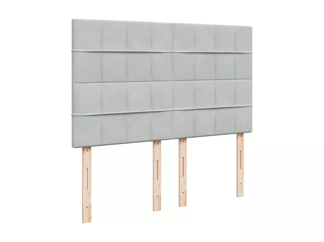 Sommier à lattes de lit et matelas Gris clair 160x200cm Velours